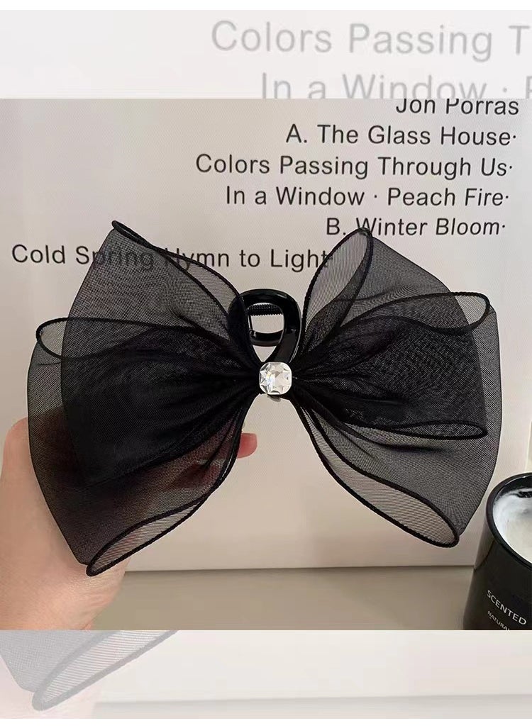 Elegant Large Black Mesh Lace Rhinestone Butterfly Hair Claw Rhinestone bow grip clip - pzsku/Z01E3F3A4E85FA96BF7F9Z/45/_/1741690903/d442c8cc-420a-4d21-becc-66910b4398c8