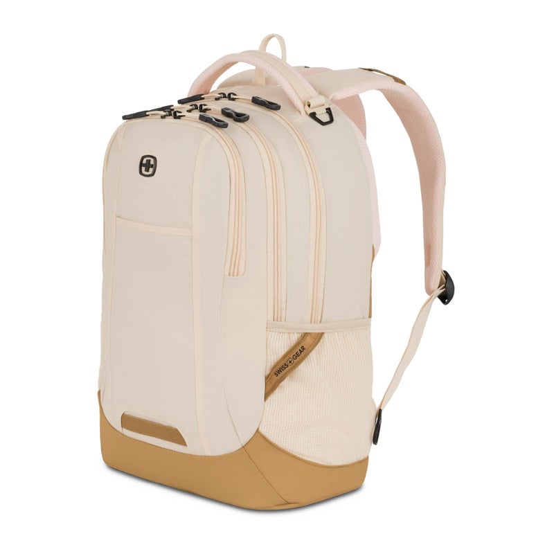 SWISSGEAR Cecil 18-Inch Laptop Backpack Fits 16-Inch Laptop, Travel Daypack with Organizer Pockets, Water Bottle Holders & Padded Straps â€“ Cream/Warm Sand - Image 1