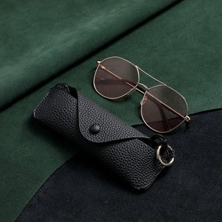 Unisex Green Anti-Pressure Glasses Case Black