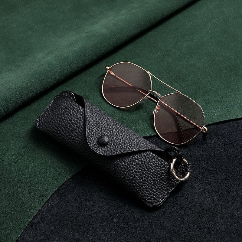 Unisex Green Anti-Pressure Glasses Case Black