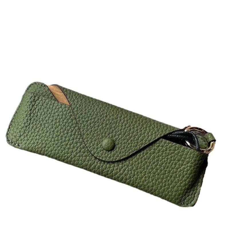 Unisex Green Anti-Pressure Glasses Case Black