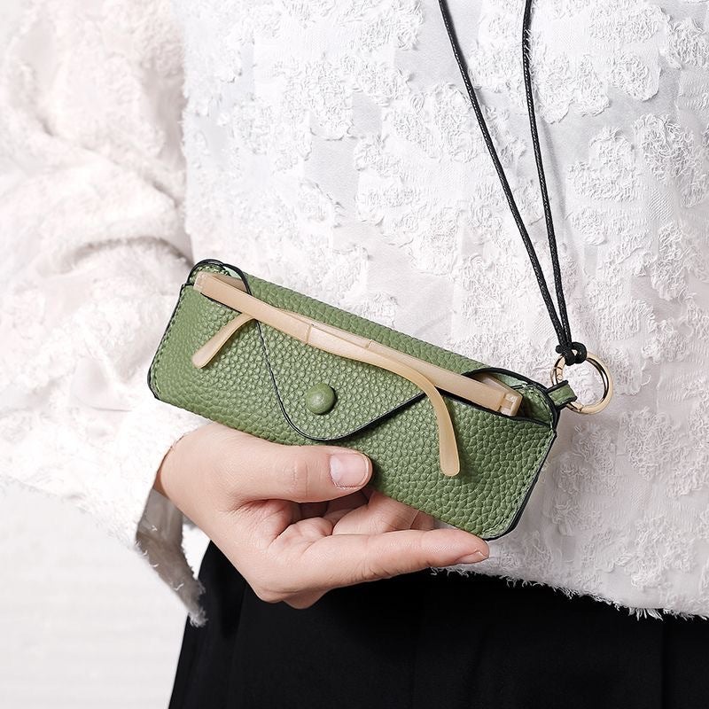 Unisex Green Anti-Pressure Glasses Case Black