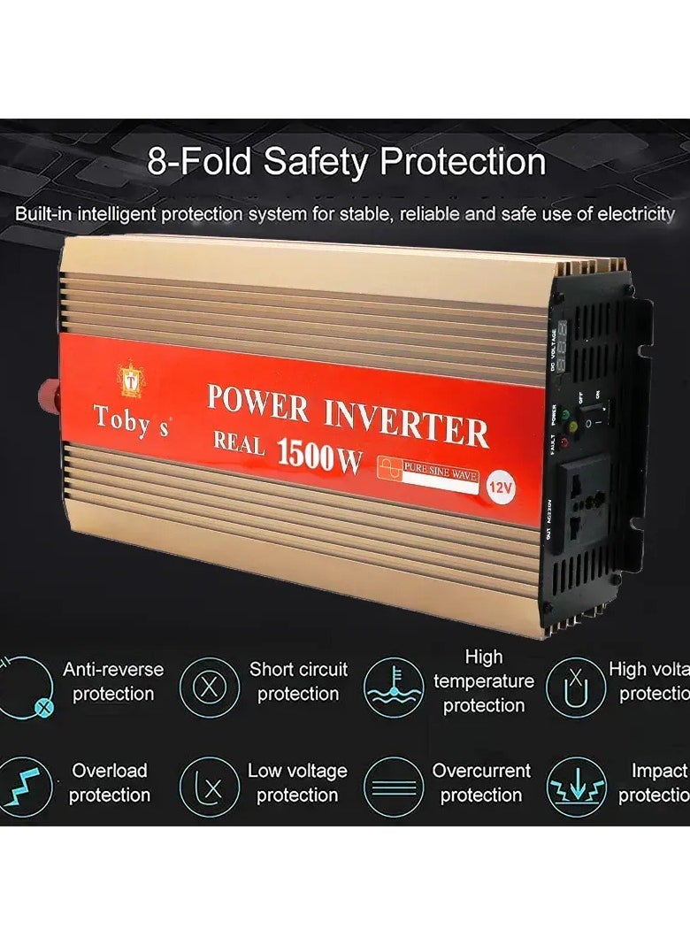 Toby's 12V to 220V 1500W Pure Sine Wave Inverter for Car