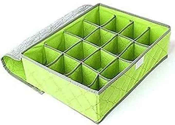 16 GRID BAMBOO BAG PORTABLE UNDER BED STORAGE BAG STORAGE ORGANISER NON WOVEN BIG UNDER BED BLOUSE SAREE COVERS BOX STORAGE BAG LARGE SIZE MULTICOLOUR