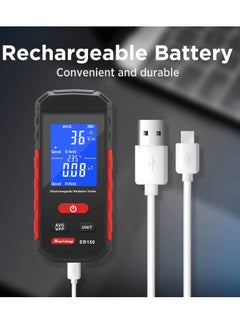 Generic EMF Meter, Portable Digital Radiation Detector, Handheld EMF Detector for Home/Outdoor, Electric/Magnetic Field/Ghost Detector - LED Light & Sound Alarm Black (1-1999V/m, 0.01-99.99μT)  - Image 5