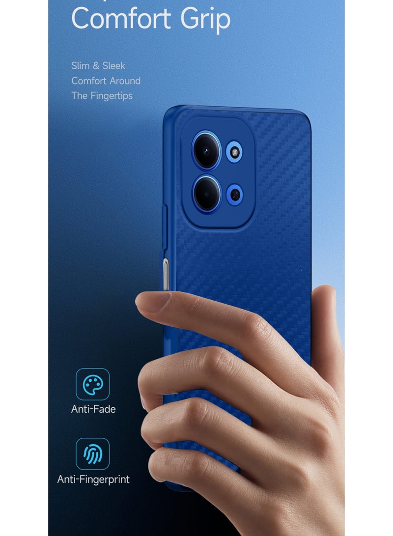 Wtech Xiaomi Redmi 15C 4G/5G 2025 Liquid Silicone Carbon Fiber Texture Case Cover (MCFPSN) - Navy Blue - Image 2