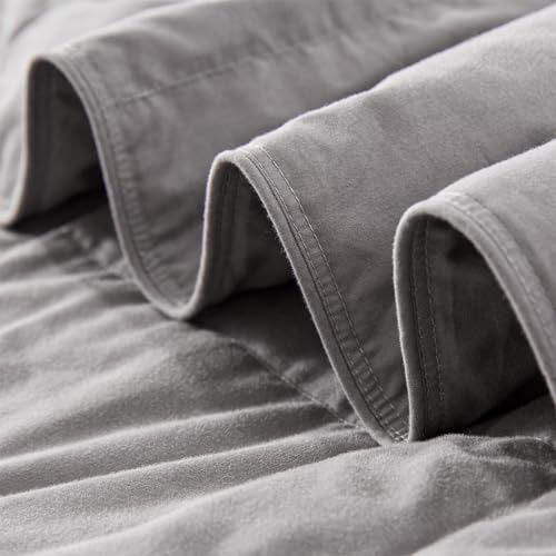 Globon Summer Down Blanket King Size, Extra Lightweight Comforter/Duvet Insert for Hot Sleepers, Noiseless & Extra Soft,12 Ounce Fill Weight, Grey - Image 4