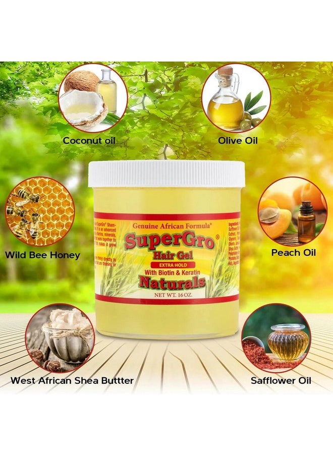 genuine african formula - Genuine African Formula SuperGro Extra Hold Gel for Natural Hair Styling - 16 oz - Image 1