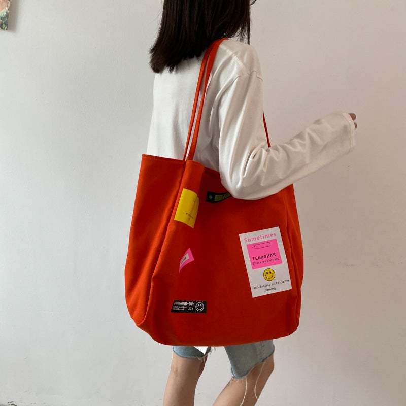 Canvas Bag Women'S Large-Capacity Outing Crossbody Bag Large-Capacity Canvas College Student Shoulder Bag Cloth Bag Versatile - Image 4