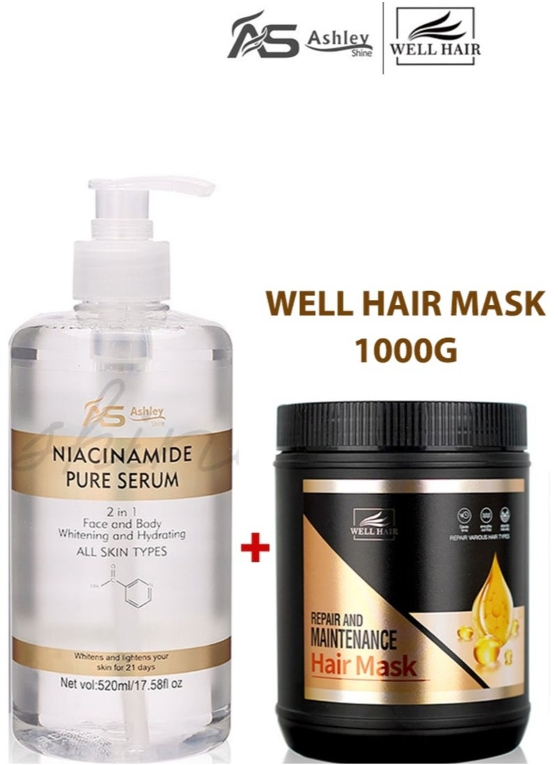 WELL HAIR MASK1000G+ASHLEY NIACINAMIDE PURE SERUM520ML - pzsku/Z01E41CBD1FE798DF9CB1Z/45/_/1738936555/2ce6fc6b-b21b-4d57-8e46-156dfe1d70a4