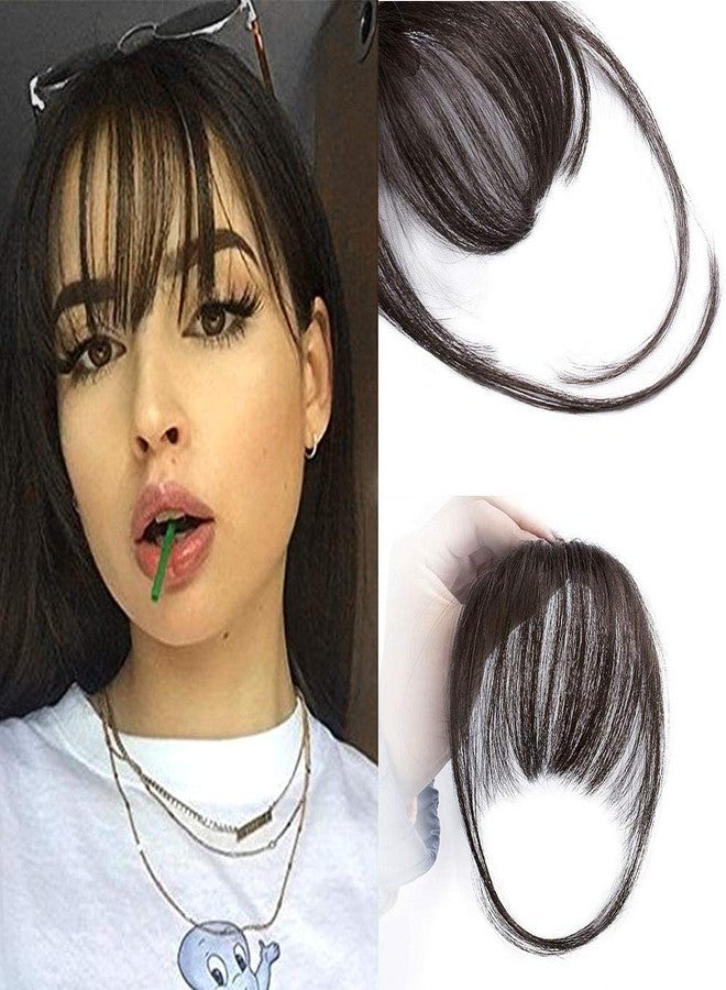 STAR WORK - Bangs Hair Clip in Bangs Human Hair Wispy Bangs Fringe with Temples Hairpieces for Women Clip on Air Bangs Flat Neat Bangs Hair Extension - Image 2