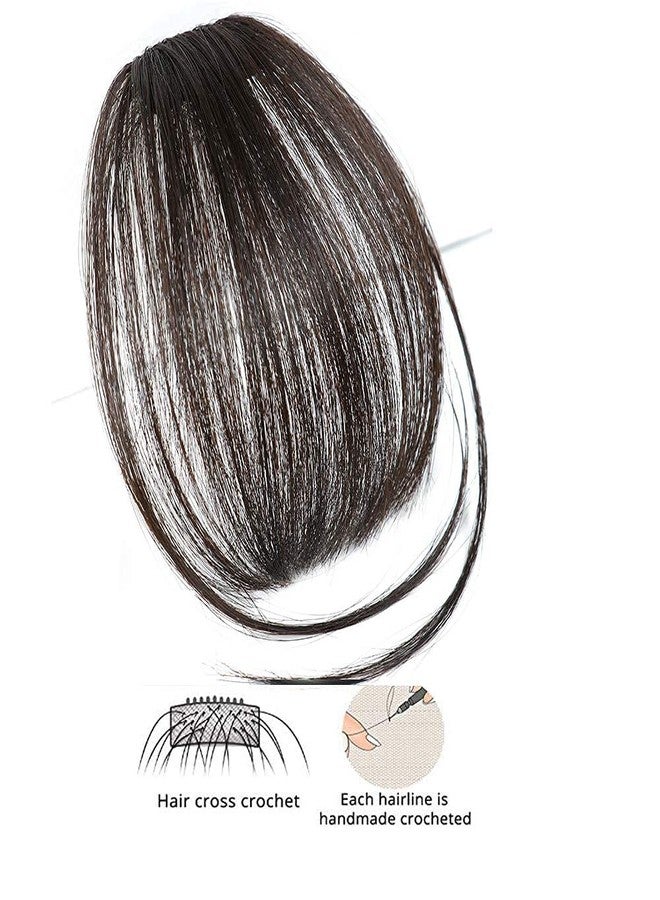STAR WORK - Bangs Hair Clip in Bangs Human Hair Wispy Bangs Fringe with Temples Hairpieces for Women Clip on Air Bangs Flat Neat Bangs Hair Extension - Image 4