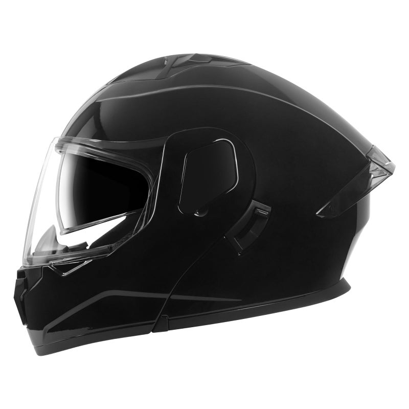 SPARK Adult Modular Motorcycle Helmet Dot Certified Flip-Up Dual Visor Full Face Helmets for Men & Women Moto ATV UTV Snowmobile ADV Four Wheeler Street Bike (Bright Black, Large) - Image 4