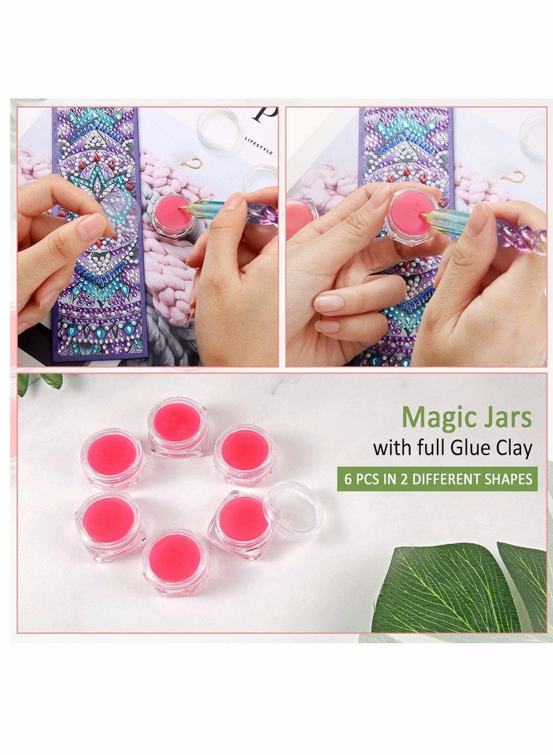 KASTWAVE Point Drill Pen, Nail Tool Pen, Diamond Painting Tool, Spiral Diamond Painting Pen, Cross Stitch Point Drill Toolset, 6 Piece Diamond Painting Wax Storage Case, 12 Piece (Pink) - Image 5