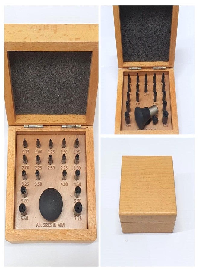 JTS Bezel Setting Tools 18 Punch Set Size Range 0.75 to 7.75mm in Wooden Box - Image 5