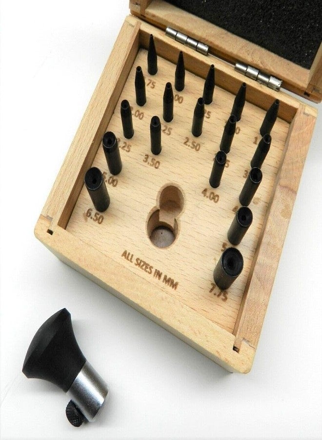 JTS Bezel Setting Tools 18 Punch Set Size Range 0.75 to 7.75mm in Wooden Box - Image 2