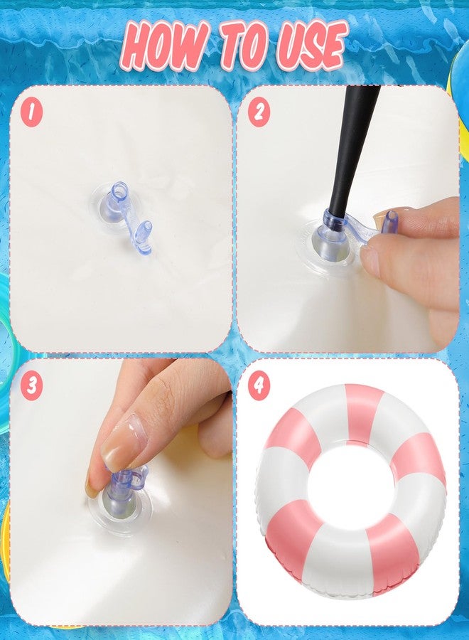 Arrowbash مجموعة أروباش المكونة من 6 قطع من عوامات حمام السباحة العملاقة القابلة للنفخ بطول 47.24 بوصة، أنابيب عائمة كلاسيكية مخططة لحمامات السباحة للبالغين، أنبوب داخلي قابل للنفخ للسباحة على الشاطئ - Image 4