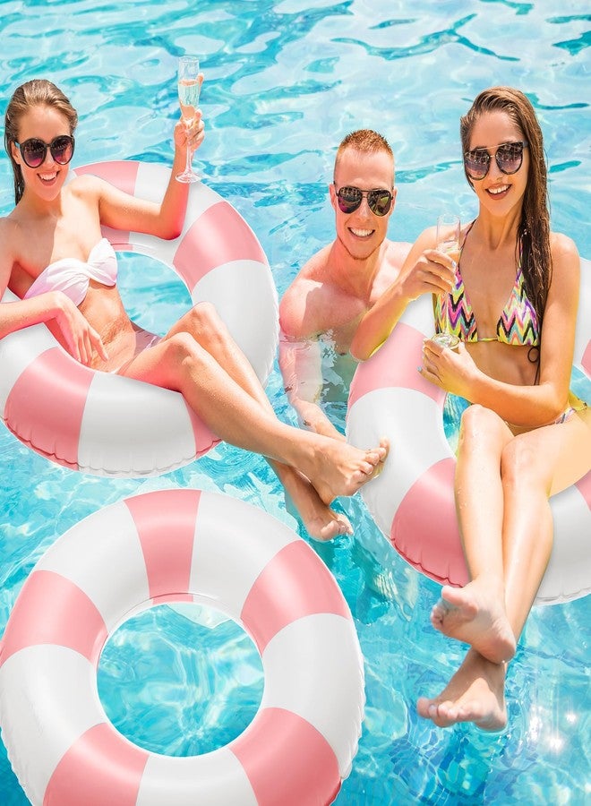 Arrowbash مجموعة أروباش المكونة من 6 قطع من عوامات حمام السباحة العملاقة القابلة للنفخ بطول 47.24 بوصة، أنابيب عائمة كلاسيكية مخططة لحمامات السباحة للبالغين، أنبوب داخلي قابل للنفخ للسباحة على الشاطئ - Image 5