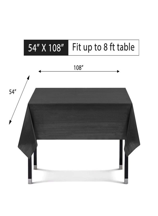 Eleclassi 3 Pack Premium Black Plastic Table Cloth Disposable Tablecloth 54 x 108 in - Waterproof Plastic Tablecloths for Rectangle Tables Up to 8 Ft - Halloween Tablecloth Plastic - Image 3