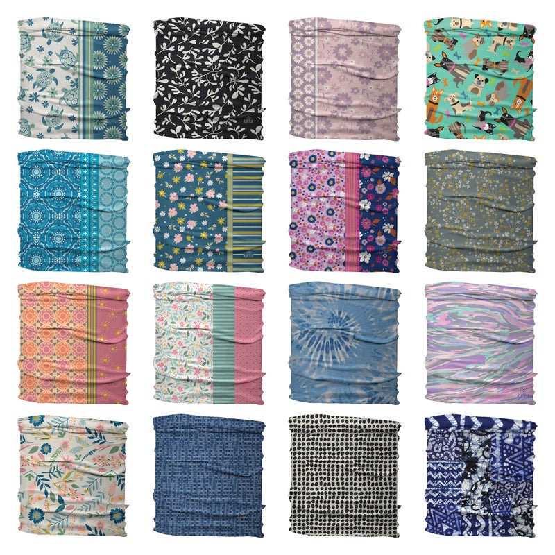Karma Turtle Headband for Women - Medium - Fabric Headband and Stretchy Hair Scarf - White/Blue - Image 4