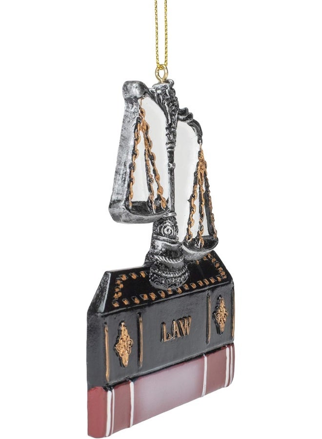 Kurt Adler Scales of Justice with Law Books Ornament - Image 4