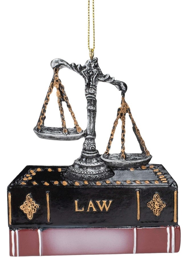 Kurt Adler Scales of Justice with Law Books Ornament - Image 5