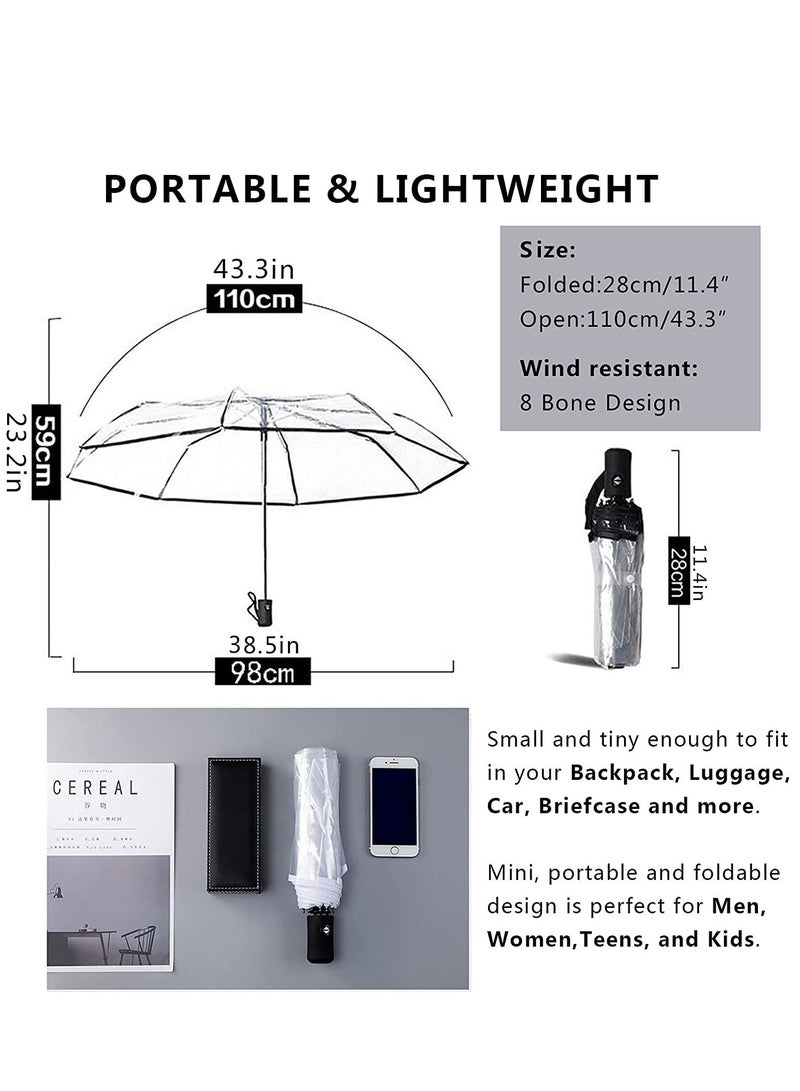 KASTWAVE Clear Umbrella, Women's Clear Bubble Umbrella, Automatic Open and Close Transparent Travel Dome Umbrella for Women Girls Kids Rainy Windy Weather - Image 5