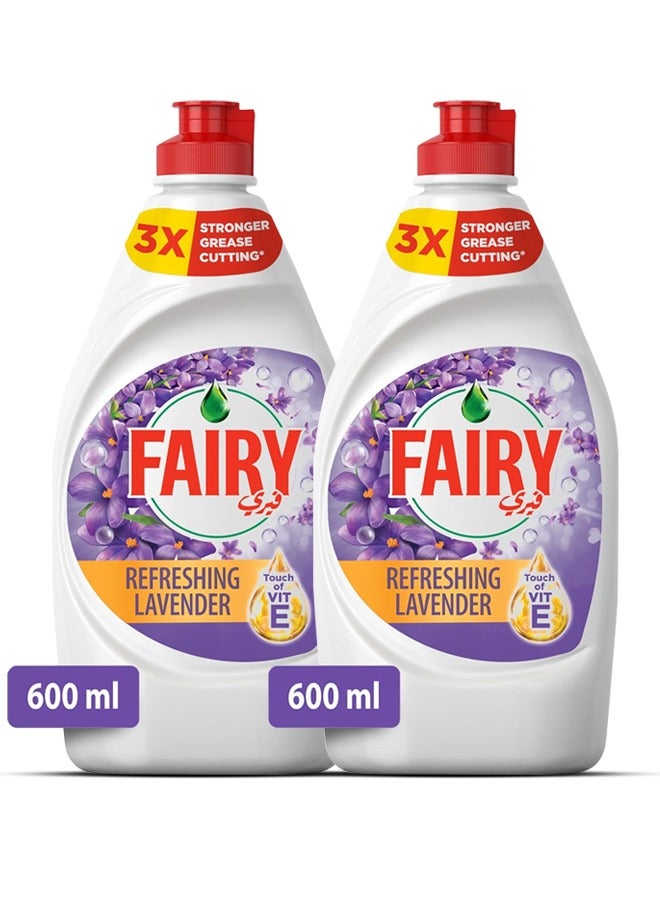 Fairy Refreshing Lavender Dishwashing Liquid 2x600ml Pack of 2 - Image 1