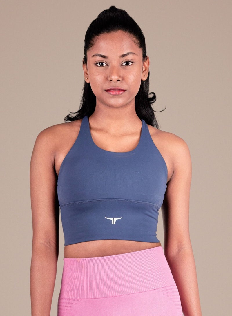 THUGFIT AeroFit High-intensity Long Line Sports Bra - Blue - Image 1