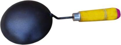 Jayam Traditional Iron Tadka PanFry PanThalippu karandi with Wooden HandleLohaLokhand 55inch 14cm 200ml - Image 2