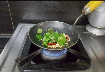 Jayam Traditional Iron Tadka PanFry PanThalippu karandi with Wooden HandleLohaLokhand 55inch 14cm 200ml - Image 4