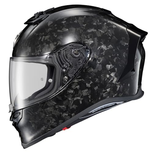 ScorpionEXO R1 Air Carbon Fiber Full Face Motorcycle Helmet with Pinlock Shield Bluetooth Ready Speaker Pockets DOT ECE Onyx Onyx Gloss Black Large - Image 1