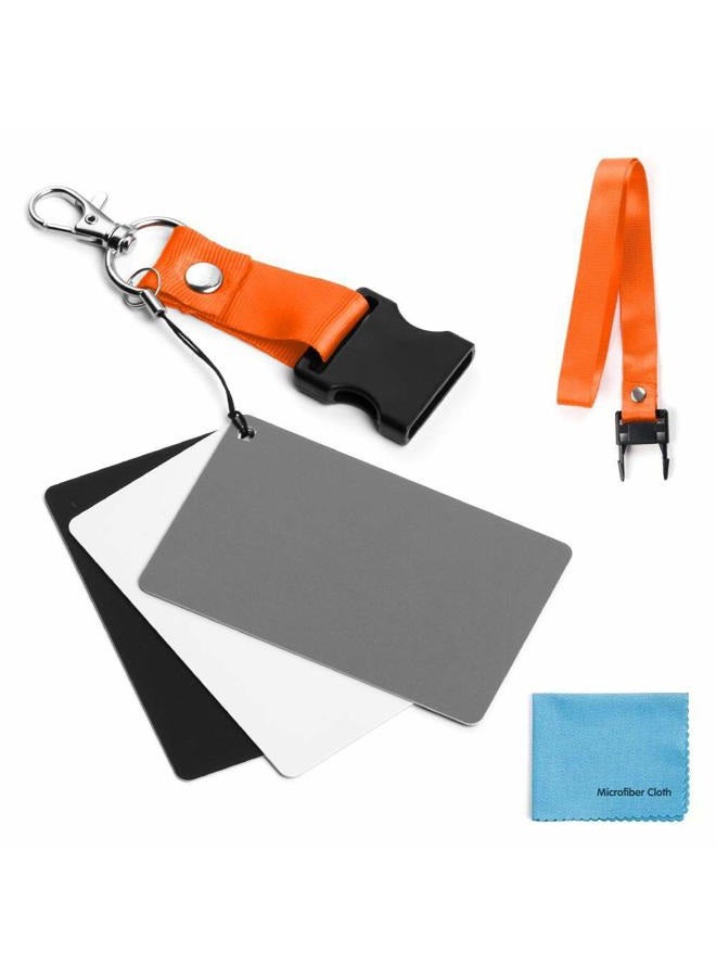 Sedremm Grey Card White Balance Card 3 in 1 Digital Color Correction Set 18% Exposure Photography Card for Video DSLR and Film with Microfiber Cleaning Cloth - Image 1