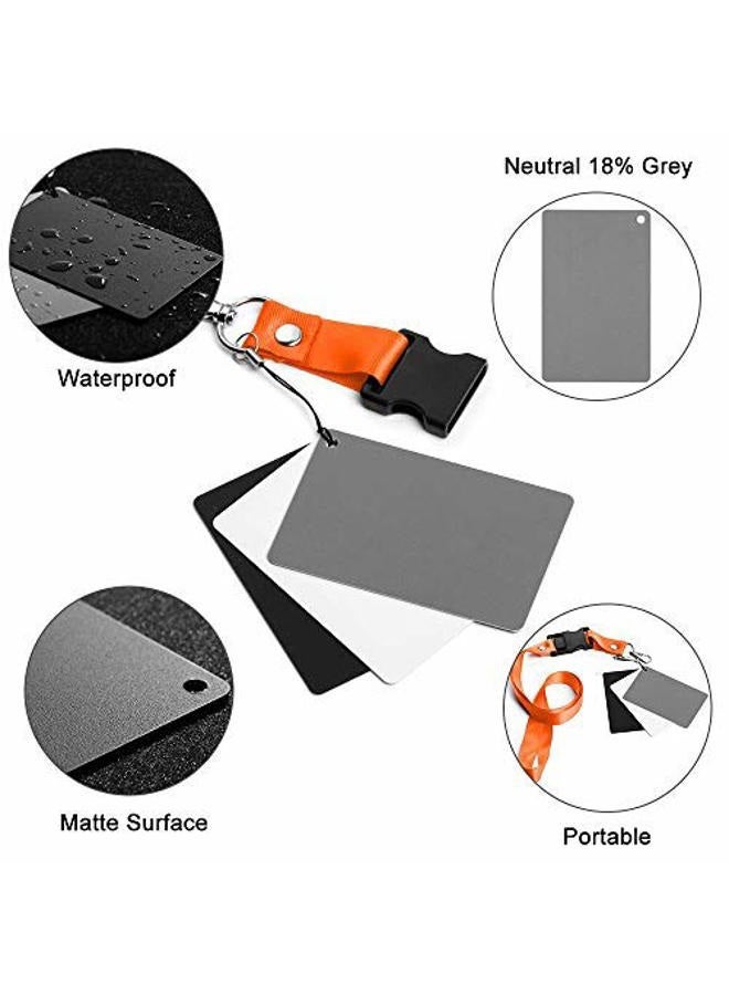 Sedremm Grey Card White Balance Card 3 in 1 Digital Color Correction Set 18% Exposure Photography Card for Video DSLR and Film with Microfiber Cleaning Cloth - Image 3