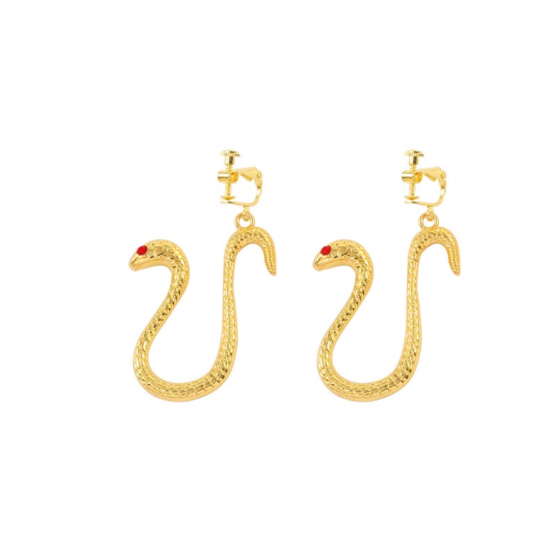 European and American Cross-Border Hot-Selling Snake Earrings, Fashionable & Unique High-End Snake-Shaped Ear Hooks and  Clips