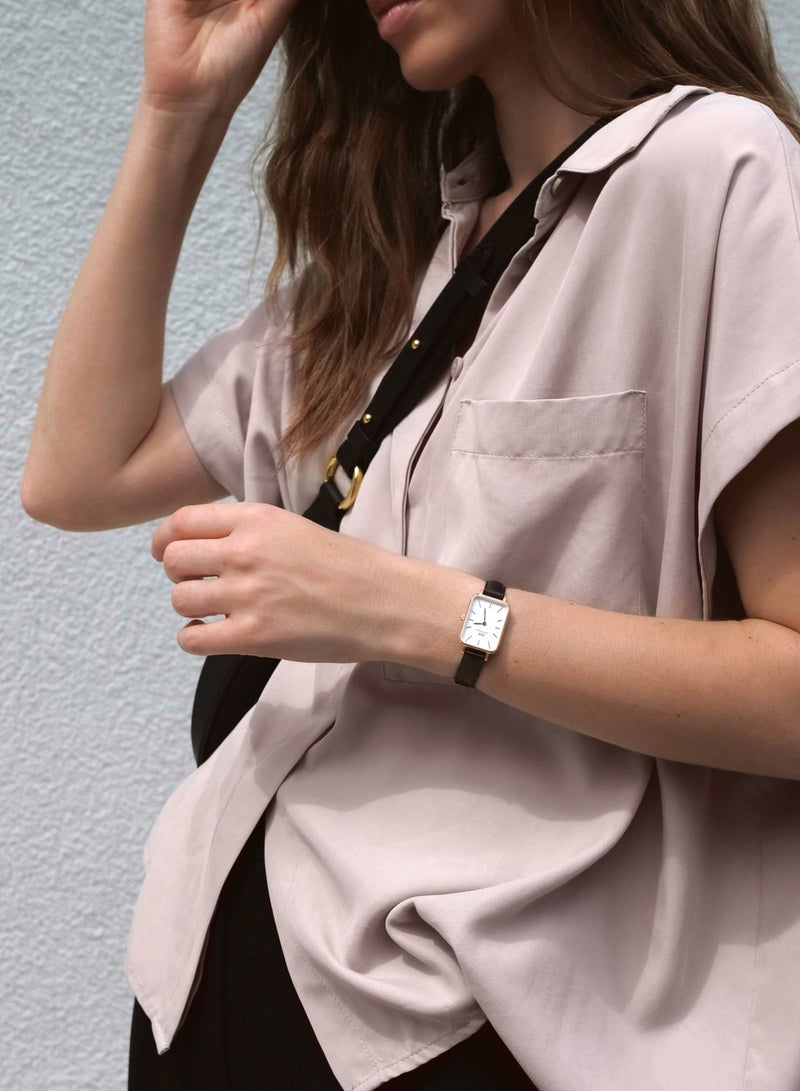 DANIEL WELLINGTON Women Watches Feminine Waterproof Sport Fashion Quartz white Watches Black strap20*26mm  - Image 2