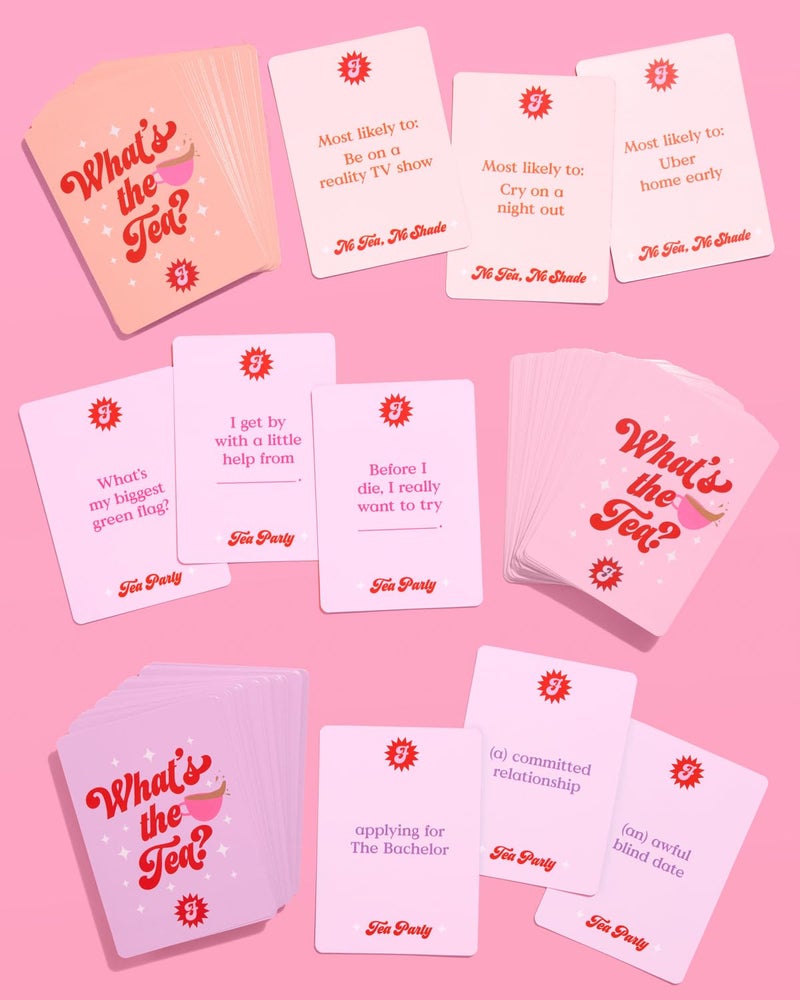 xo, Fetti What's The Tea? Playing Card Game | Bachelorette Party Activity, Cute Birthday Event, Adult Girl's Night Spill The Tea Fun, Group Bach Decor, Funny Party Supplies - Image 4