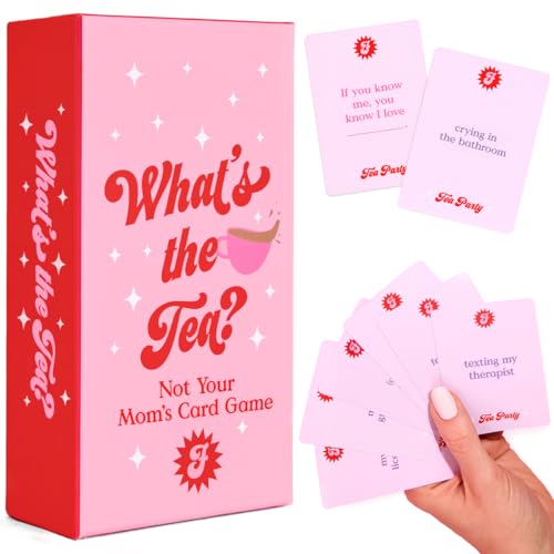 xo, Fetti What's The Tea? Playing Card Game | Bachelorette Party Activity, Cute Birthday Event, Adult Girl's Night Spill The Tea Fun, Group Bach Decor, Funny Party Supplies - Image 1