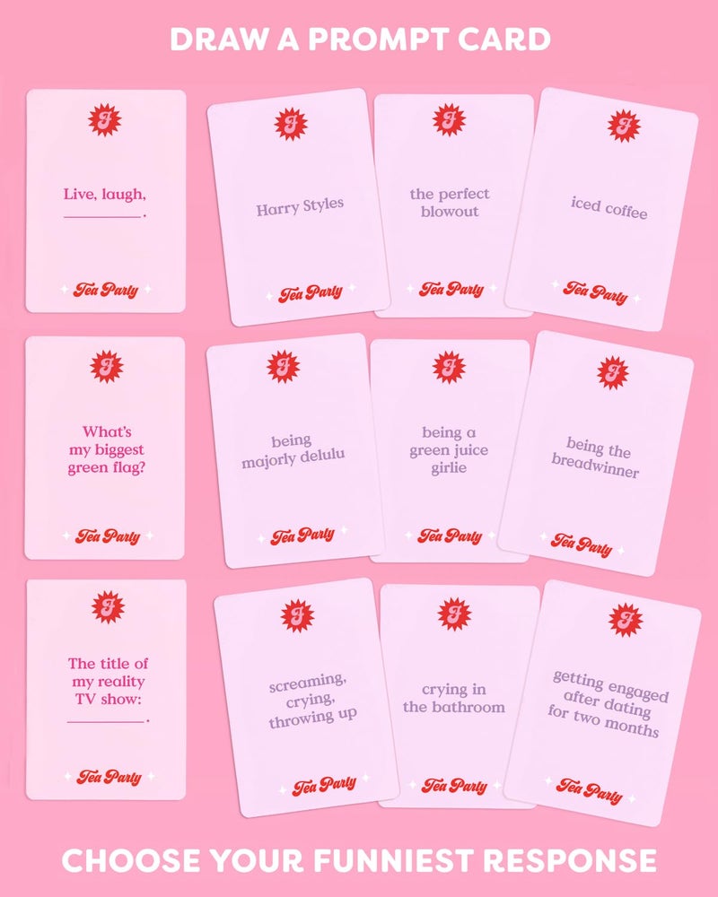xo, Fetti What's The Tea? Playing Card Game | Bachelorette Party Activity, Cute Birthday Event, Adult Girl's Night Spill The Tea Fun, Group Bach Decor, Funny Party Supplies - Image 3