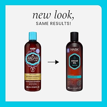 HASK شامبو هاسك بزيت الأركان للإصلاح لجميع أنواع الشعر آمن للألوان وخالي من القسوة 1 355 مل زجاجة - Image 2