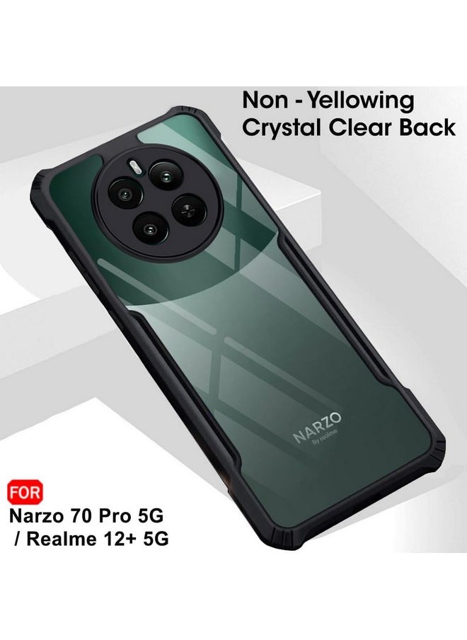 ذا جيفت كارت جراب خلفي شفاف من TheGiftKart متوافق مع Realme 12 Plus 5G / Realme P1 5G / Narzo 70 5G / Narzo 70 Pro 5G | حماية 360 درجة | جراب خلفي بتصميم مقاوم للصدمات (PC&TPU، ممتص صدمات أسود)  - Image 3