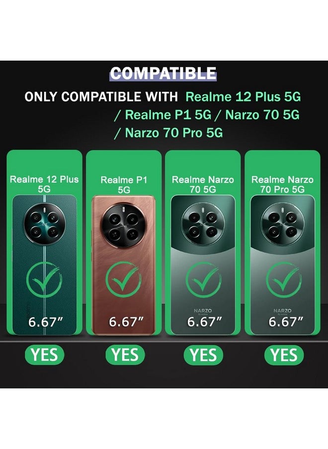 ذا جيفت كارت جراب خلفي شفاف من TheGiftKart متوافق مع Realme 12 Plus 5G / Realme P1 5G / Narzo 70 5G / Narzo 70 Pro 5G | حماية 360 درجة | جراب خلفي بتصميم مقاوم للصدمات (PC&TPU، ممتص صدمات أسود)  - Image 2