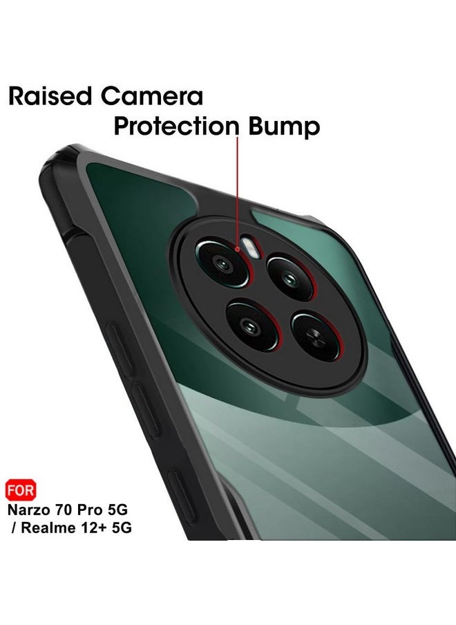 ذا جيفت كارت جراب خلفي شفاف من TheGiftKart متوافق مع Realme 12 Plus 5G / Realme P1 5G / Narzo 70 5G / Narzo 70 Pro 5G | حماية 360 درجة | جراب خلفي بتصميم مقاوم للصدمات (PC&TPU، ممتص صدمات أسود)  - Image 5