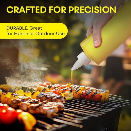 BRIGHTFROM Condiment Squeeze Bottles, 16 OZ Empty Squirt Bottle with Twist Top Cap, Leak Proof - Great for Ketchup, Mustard, Syrup, Sauces, Dressing, Oil, Arts and Crafts, BPA FREE Plastic - 4 PACK - Image 5