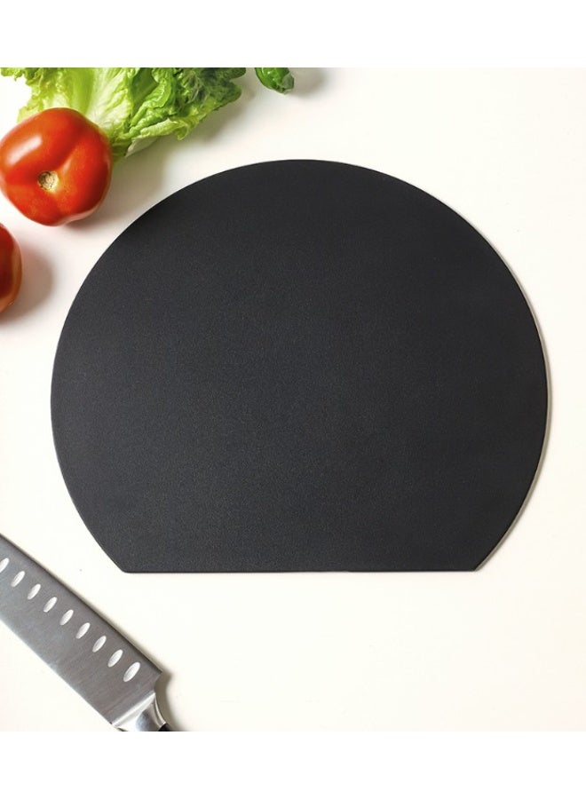 هومستر لوح قطع مضاد للميكروبات -لوح قطع المطبخ شبه الدائري مع سطح غير منزلق، لوح بلاستيكي مرن لطعام الأطفال، قابل للثني لنقل الطعام بسهولة والتخزين الدائم 30x26x0.4 سم، أسود - Image 2