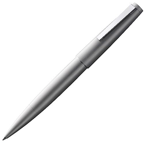 Lamy 2000 silver - elegant rollerball pen in robust stainless steel - perfectly balanced & in line width M M 63 rollerball refill in black - Image 1