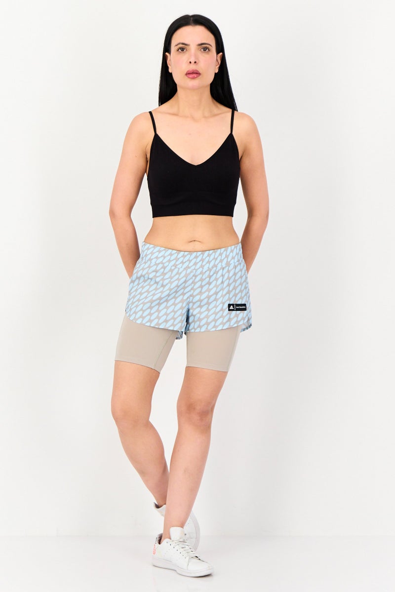 Adidas x Marimekko Women Sportswear Fit 2-in-1 Running Shorts, Multicolor - Image 4