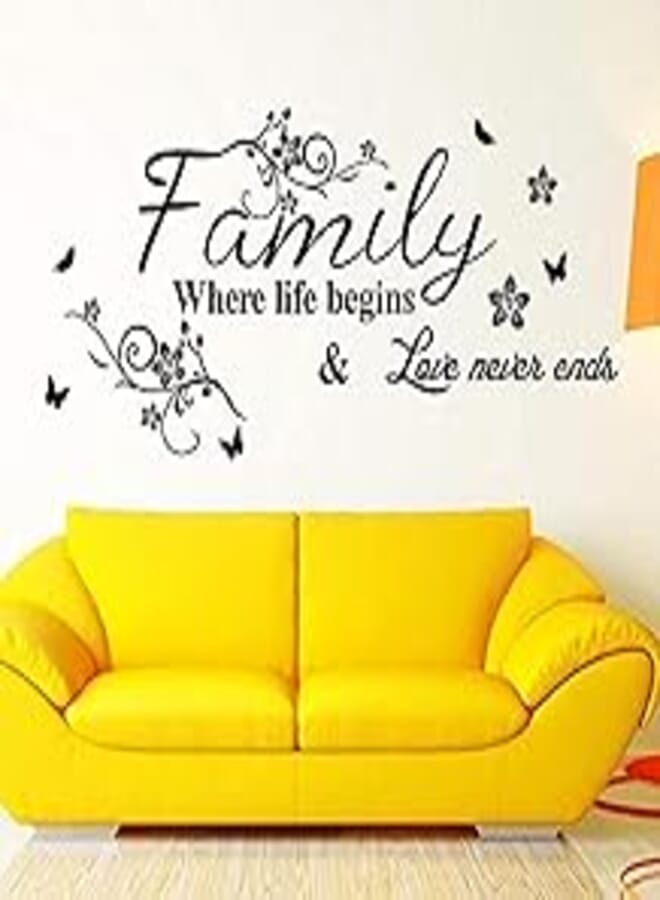 OR Family where life begins famous quotes wall sticker for livingroom bedroom home decoration mural