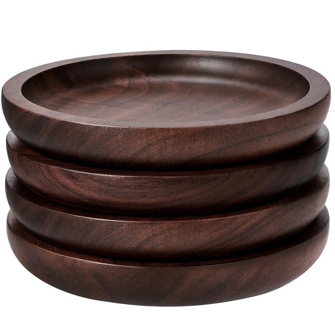 Wood Coasters Set of 4 for Drinks 4 Inch Wooden Drink Coasters100 Natural Walnut Coasters for Housewarming Gifts Mom Gifts New Home Office Home Decor Bar Christmas