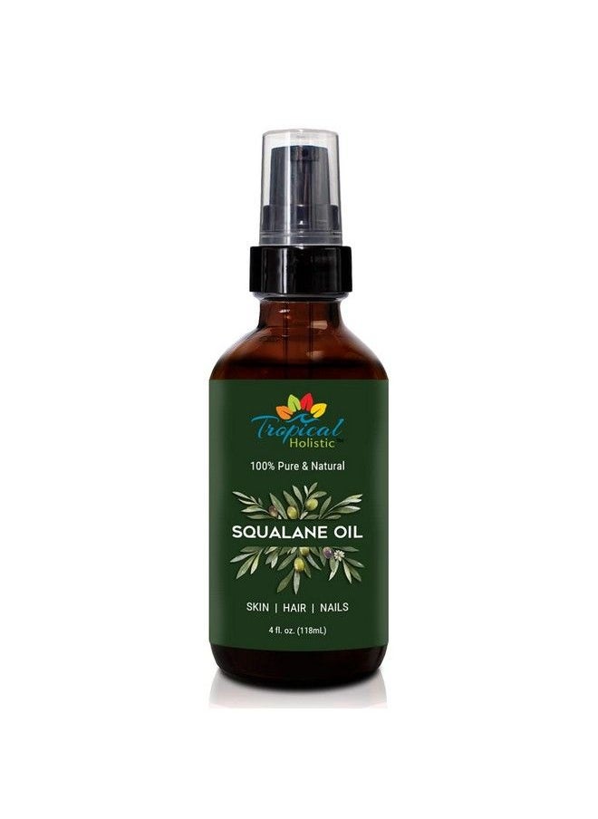 Tropical Holistic Squalane Oil 4 Fl Oz(Large) Premium Quality 100% Pure & Natural Plant Derived Vegan Facial Oil Lightweight Fast Absorbing Multipurpose Moisturizer For Face Neck Body Hair And Nails  - Image 1